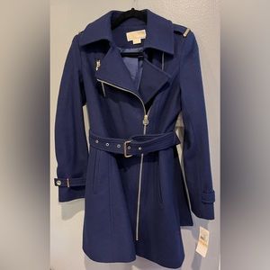 SOLD!! BRAND NEW W TAGS MICHAEL KORS WOOL BLEND COAT SAPPHIRE BLUE SIZE 2